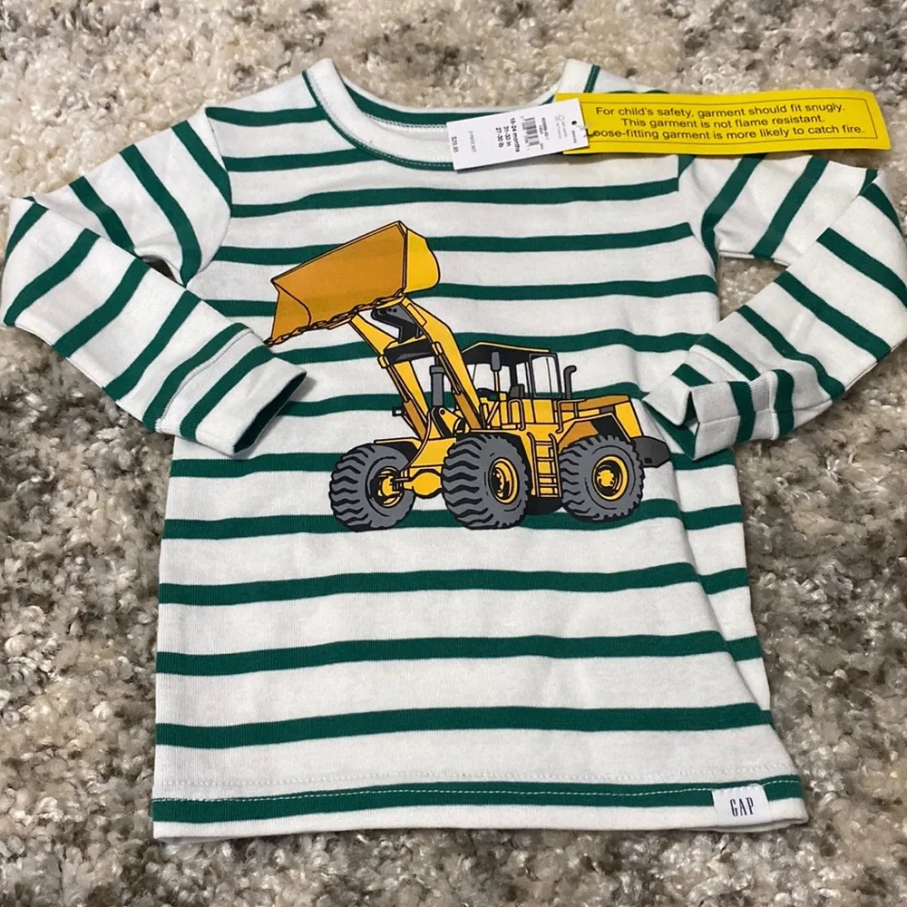babyGap Baby Boy Construction Front Loader Pajama Set NWT